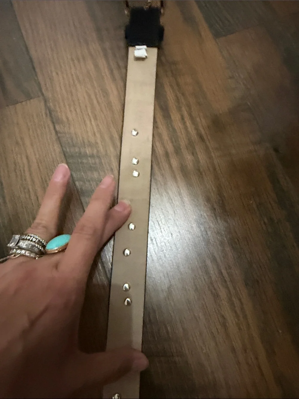Target Black Studded Faux Suede Belt with Gem Accents Large